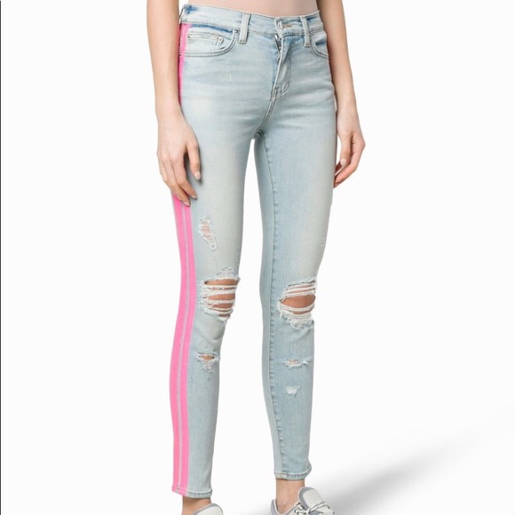 Amiri Side Stripe Skinny Jeans 